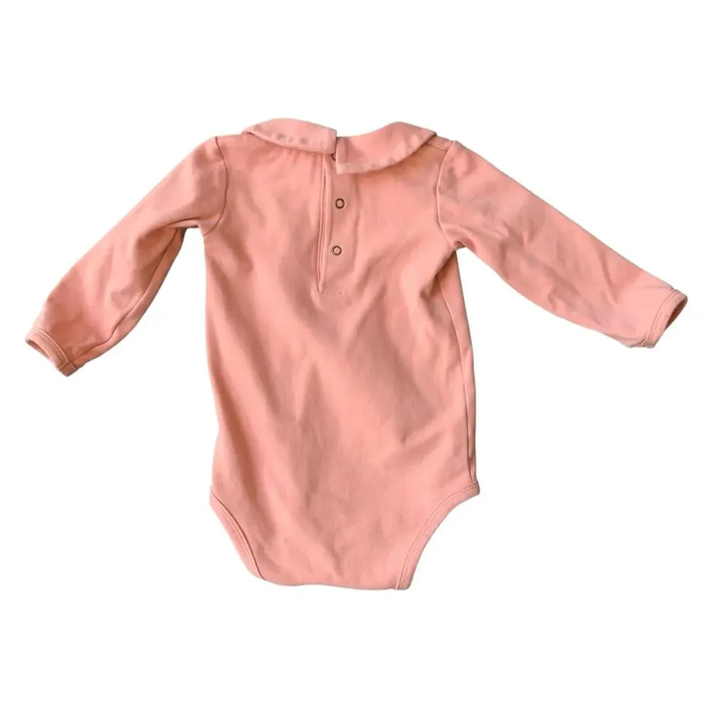 Collared Bodysuit in Rose Pink